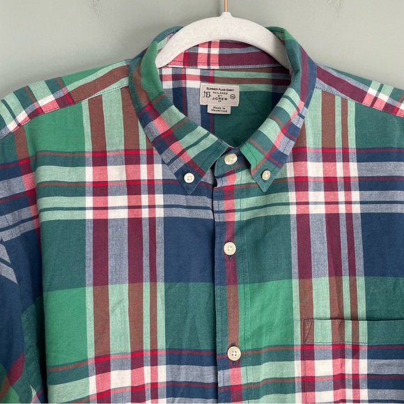 J. Crew "Summer Plaid" 100% Cotton Multicolor Button Down Shirt XL - Picture 5 of 17